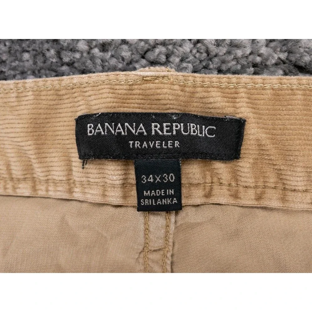 J Crew Pants Mens 34x30 Actual 35x30 Brown Slim Fit Traveler Stretch Corduroy